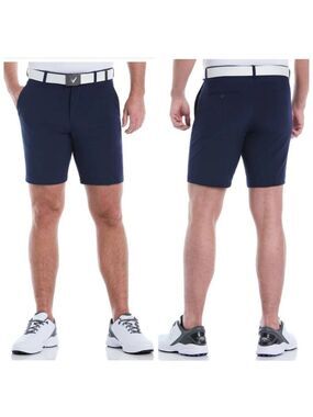 Callaway Mens 9" Flat Front Solid Golf Short Sz 32 Navy